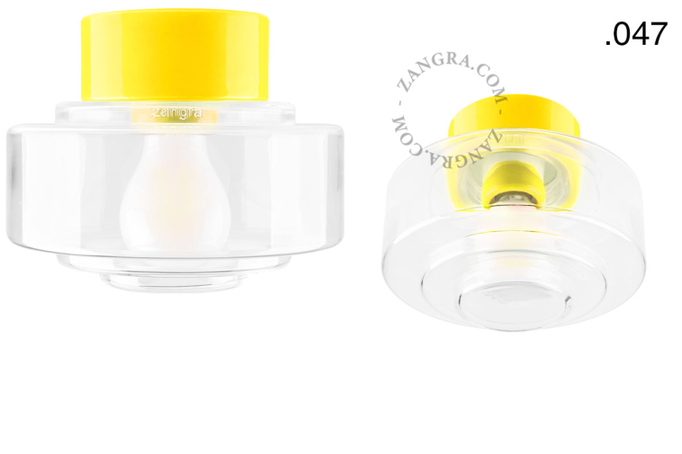 Yellow porcelain lamp.