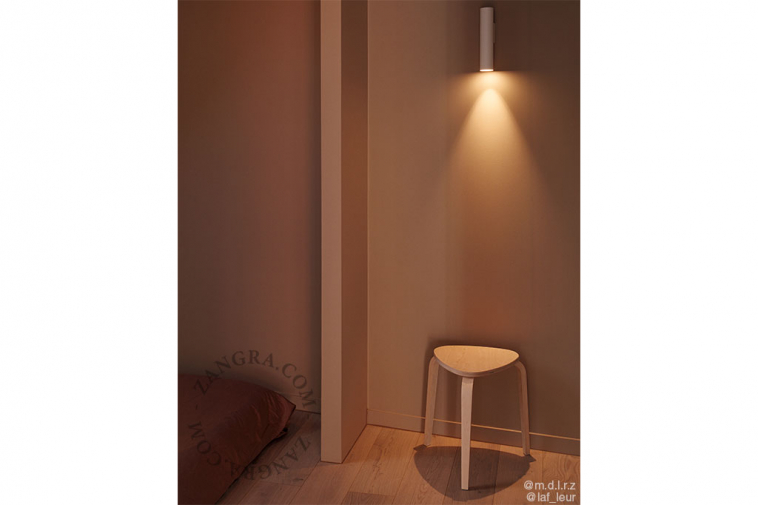 applique-lampe-murale-cylindre-tube-bidirectionnelle-metal-blanc-GU10-LED