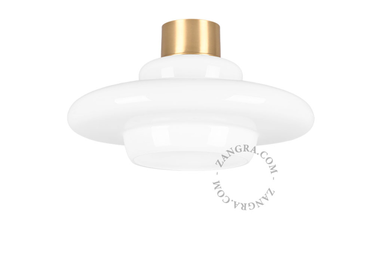 brass and glass Art Deco ceiling light Dores