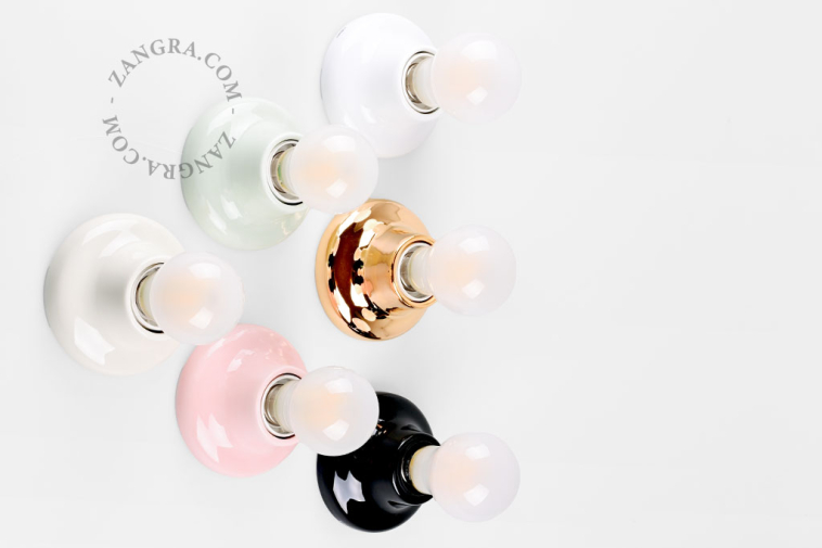 Ivory porcelain light fixture.