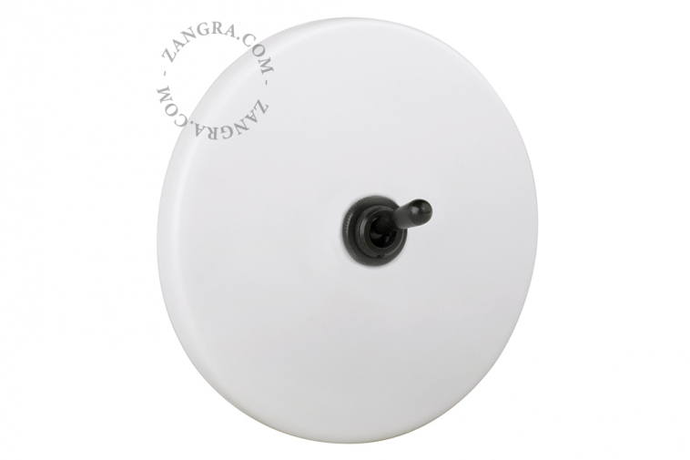 matte white porcelain switch - two-way or simple black toggle switch