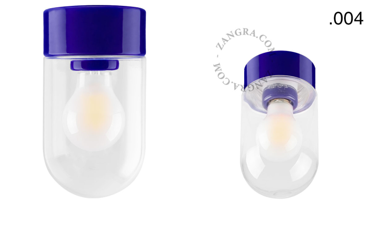 Blauwe, porseleinen lamp.