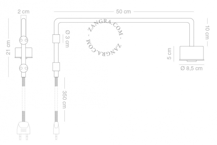 Schwenkbare Wandleuchte Messing