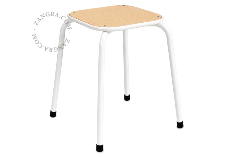 White school stool.