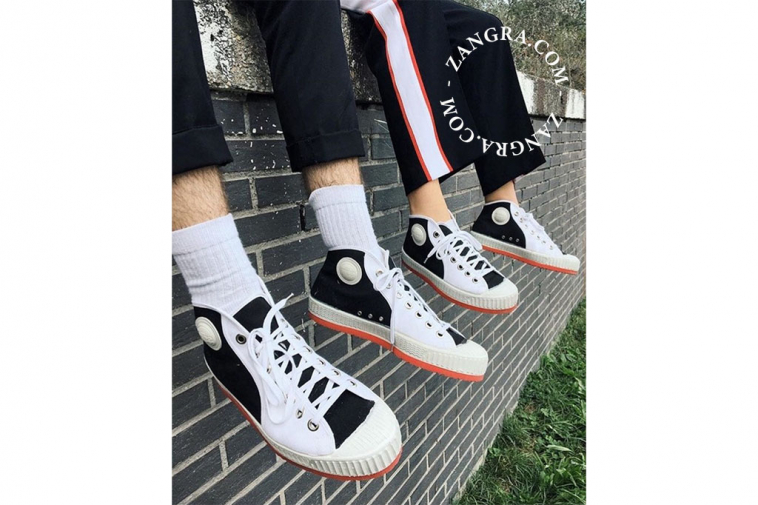 Retro black and white sneakers