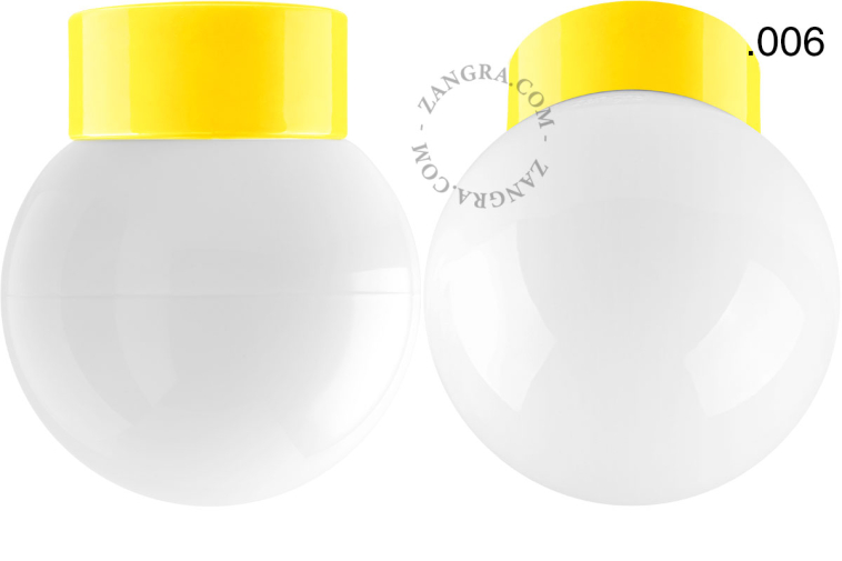 Yellow porcelain lamp.