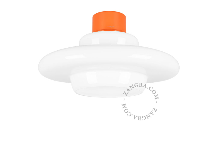 orange ceiling light with Art Deco lampshade Dores