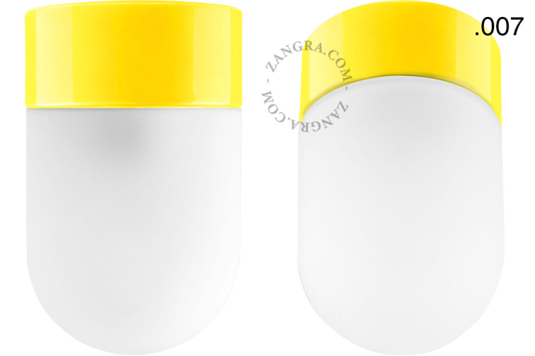 Yellow porcelain lamp.