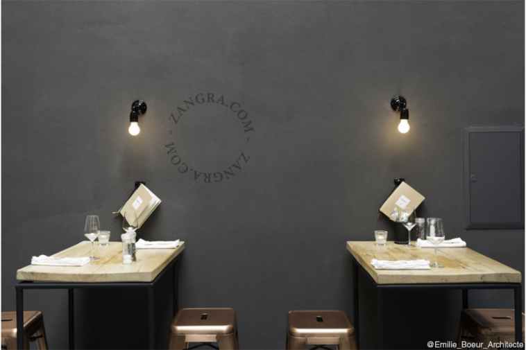 black porcelain wall light