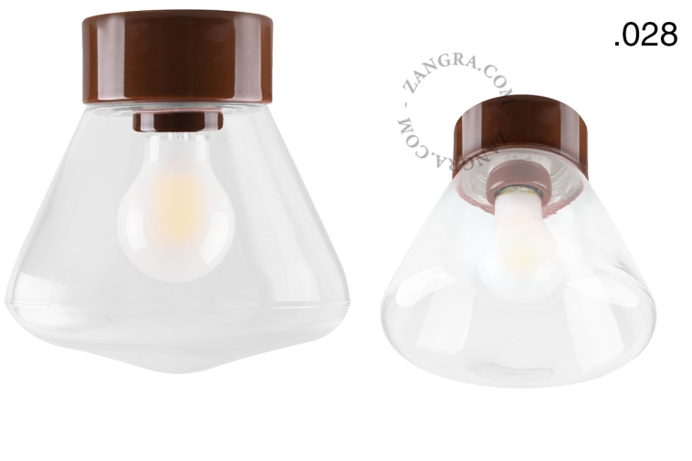 Bruine, porseleinen lamp.