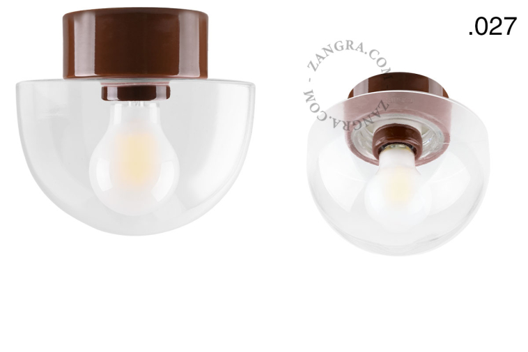 Bruine, porseleinen lamp.