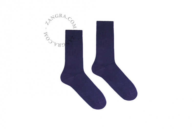 chaussettes bleu marine en coton bio