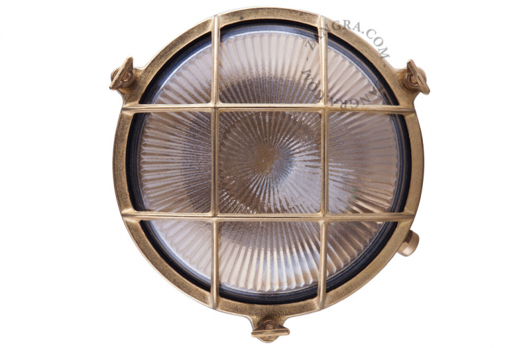 raw brass ship light for bathroom or outdoor use