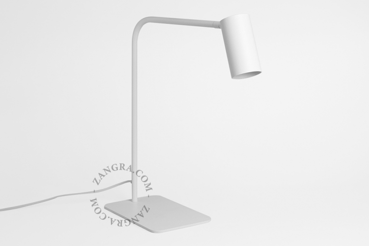 white table lamp with a flexible head