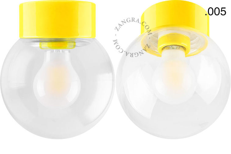 Yellow porcelain lamp.