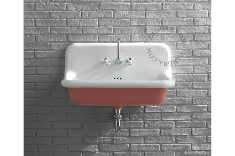 pink & white ceramic washbasin