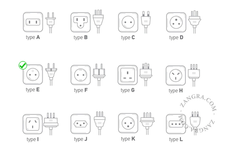 Unterputzsteckdose aus weissem Porzellan.