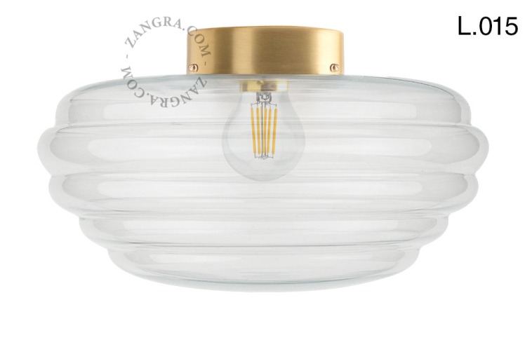 Clear glass Art Deco lampshade.