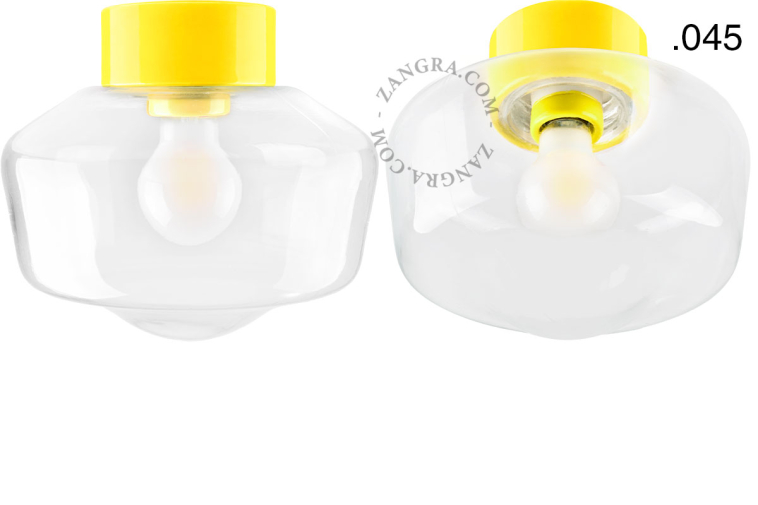 Yellow porcelain lamp.