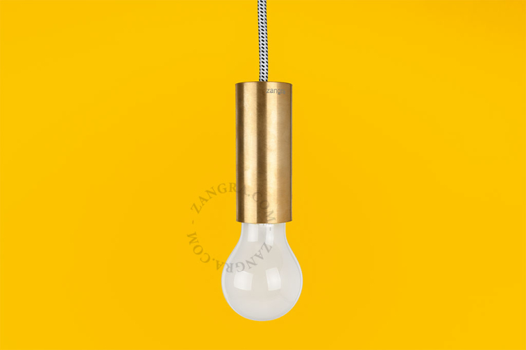 Brass pendant light.