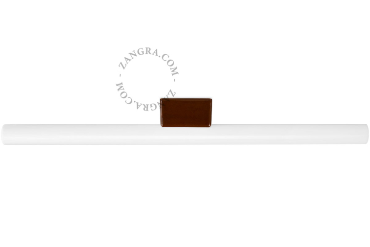 Lampe Linestra S14d en porcelaine marron.