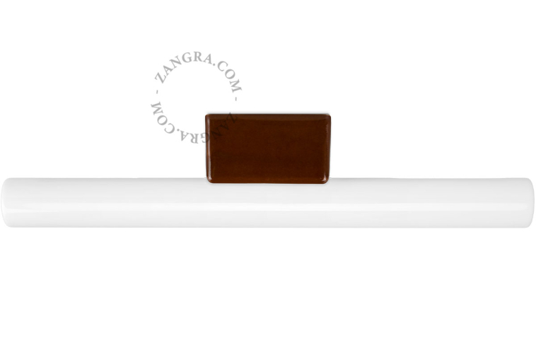 Lampe Linestra S14d en porcelaine marron.
