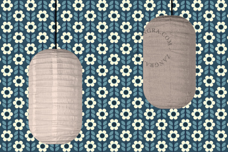 Linen and cotton lampshade for pendant light.