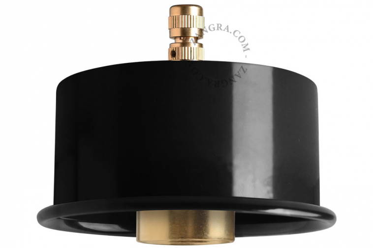 Black replacement lamp holder for ceiling lamp.