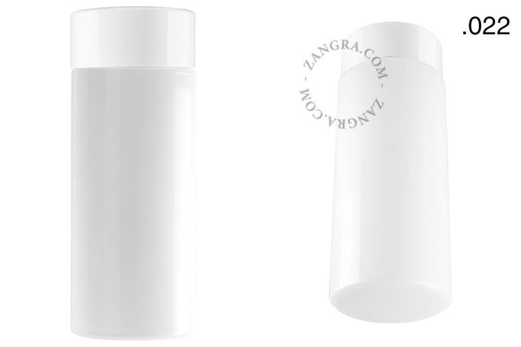 White porcelain lamp with glass lampshade.