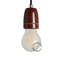 Shop here a brown e27 lamp holder in porcelain | zangra