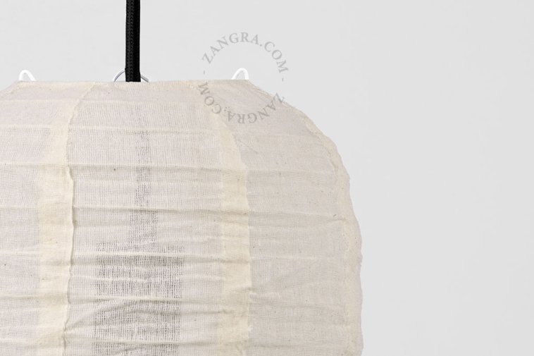 Linen and cotton lampshade for pendant light.