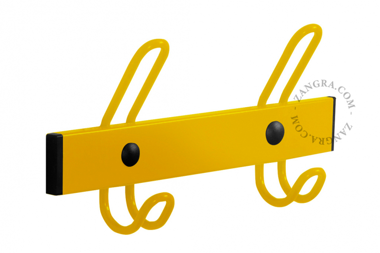 yellow coat rack