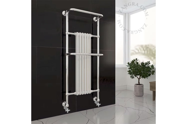 Victorian-style heated towel rail.