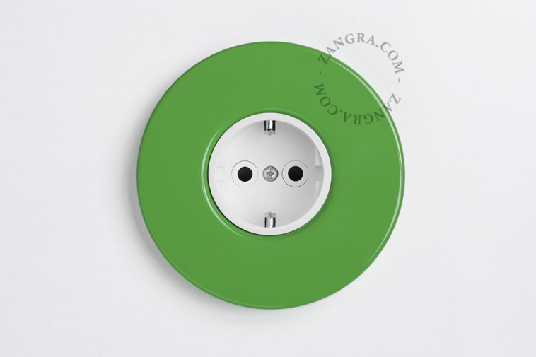 green simple flush mount socket