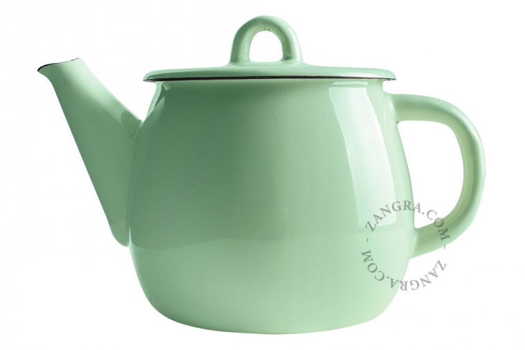 enamel-teapot-tableware-mint