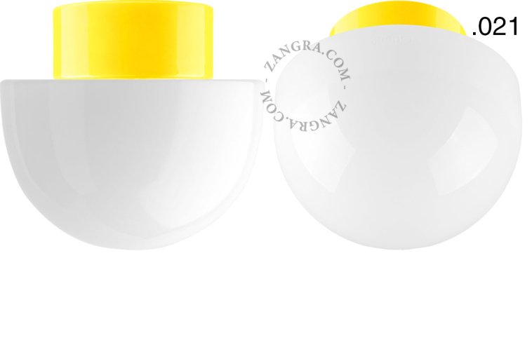 Yellow porcelain lamp.