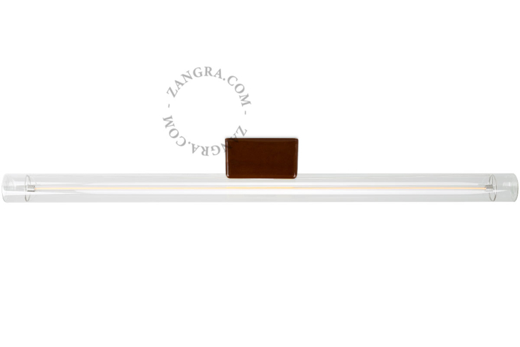 Lampe Linestra S14d en porcelaine marron.