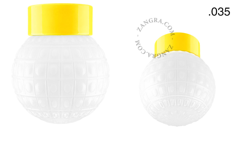 Yellow porcelain lamp.