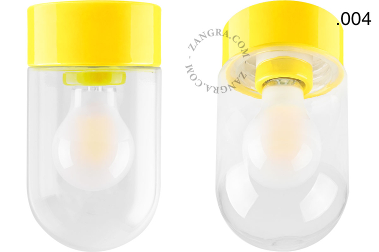 Yellow porcelain lamp.
