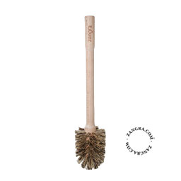 Toilet brush with beech wood handle and sisal fibre head