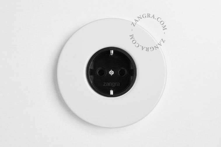 simple white flush mount socket