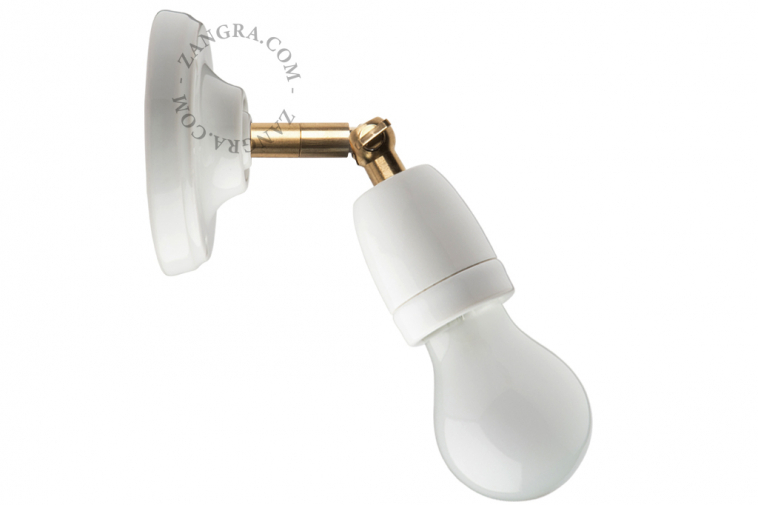 Regulowana lampa ścienna Pure Porcelain - biała.