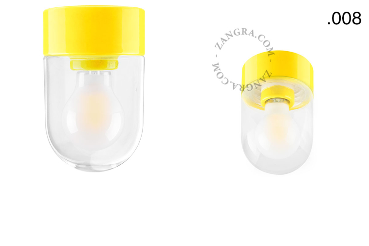 Yellow porcelain lamp.