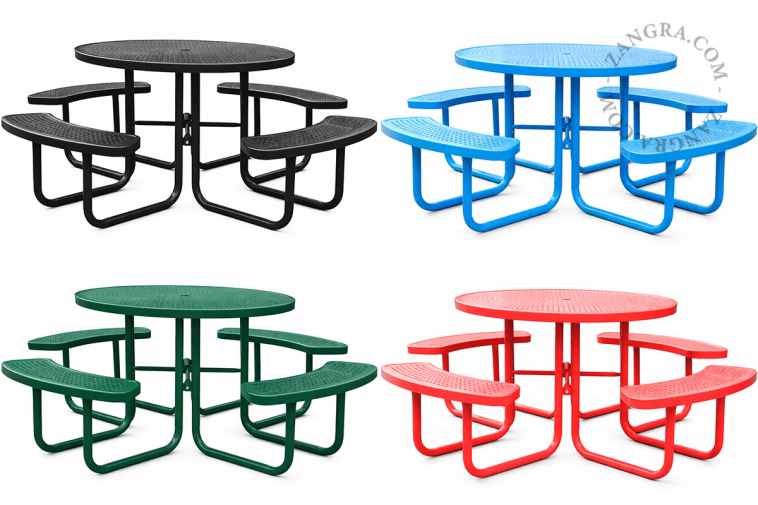 Steel garden table.