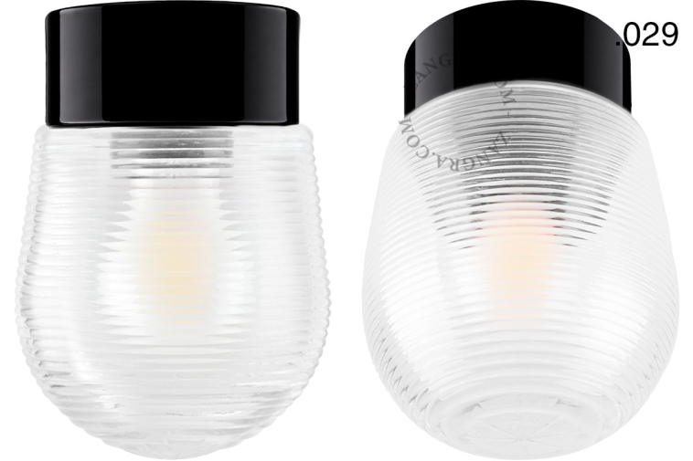 Czarna porcelanowa lampa ścienna lub sufitowa okrągła - retro.