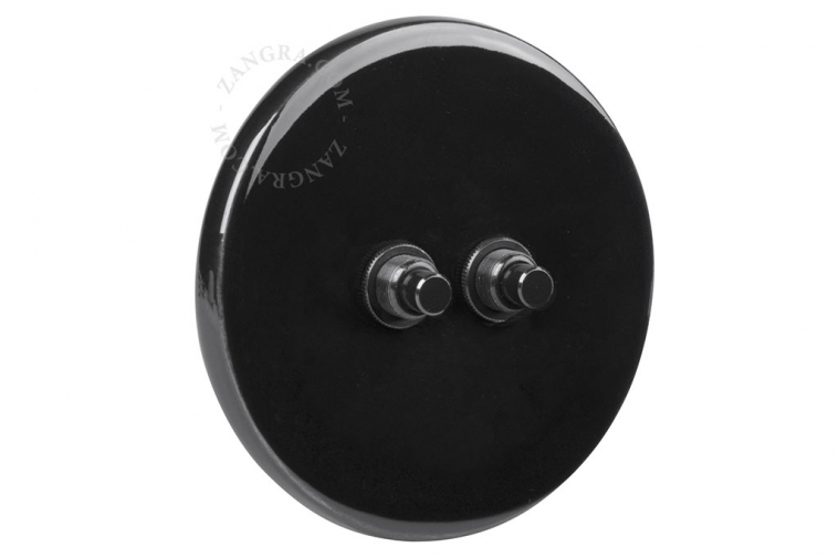 black porcelain switch - double black pushbuttons