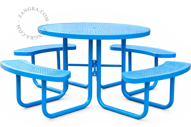 Steel garden table.
