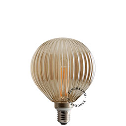 E27 dimmable filament LED light bulb - smoked glass - lines - 2200K - 4W