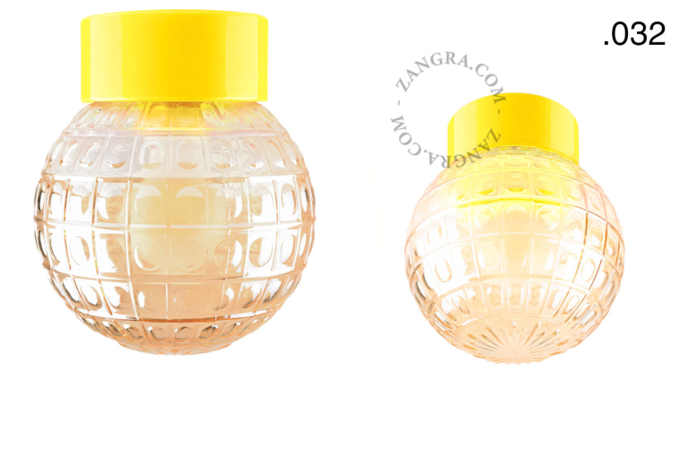 Yellow porcelain lamp.