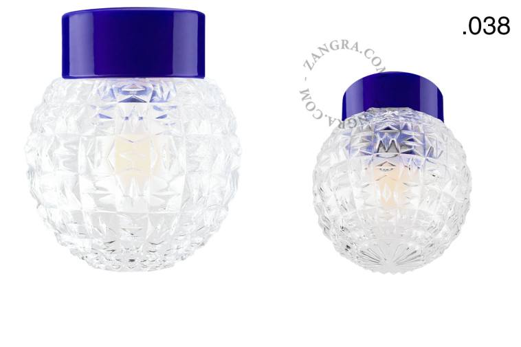 Blauwe, porseleinen lamp.